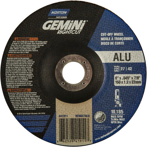 6″ × 0.045″ × 7/8″ Gemini Non-Woven Depressed Center Wheel Type 27 24 Grit - Americas Industrial Supply