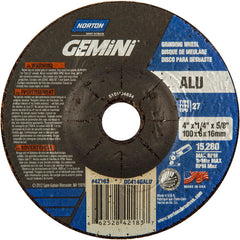 4 × 1/4 × 5/8″ Gemini ALU Grinding Wheel A 46 Q BDA Type 27 - Americas Industrial Supply