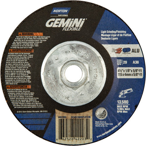 ‎4-1/2″ × 1/8″ × 5/8″-11 Charger Non-Woven Depressed Center Wheel Ty 29 36 Grit - Americas Industrial Supply