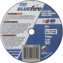 4″ × 1/8″ × 3/8″ BlueFire Small Diameter Cut-Off Wheel Type 01 Straight - Americas Industrial Supply