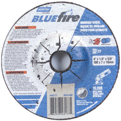 4″ × 1/4″ × 5/8″ BlueFire Non-Woven Depressed Center Wheel Type 27 Zirconia Alumina / Aluminum Oxide - Americas Industrial Supply