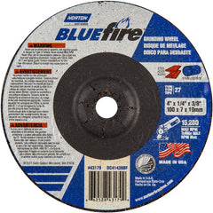 4″ × 1/4″ × 3/8″ BlueFire Non-Woven Depressed Center Wheel Type 27 Zirconia Alumina / Aluminum Oxide - Americas Industrial Supply