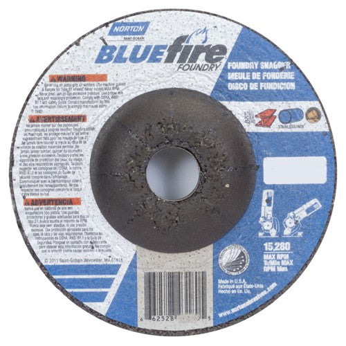 4″ × 1/4″ × 5/8″ BlueFire Non-Woven Depressed Center Wheel Type 27 Zirconia Alumina / Aluminum Oxide - Americas Industrial Supply