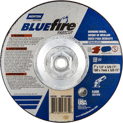 7″ × 1/4″ × 5/8″ BlueFire Non-Woven Depressed Center Wheel Type 27 Zirconia Alumina / Aluminum Oxide - Americas Industrial Supply
