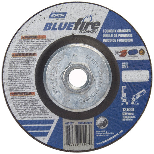 ‎4-1/2″ × 1/4″ × 5/8″ BlueFire Non-Woven Depressed Center Wheel Type 27 - Americas Industrial Supply