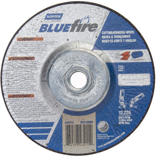 ‎5 × 1/8 × 5/8 - 11″ BlueFire Grinding Wheel ZA 30 U Type 27 - Americas Industrial Supply
