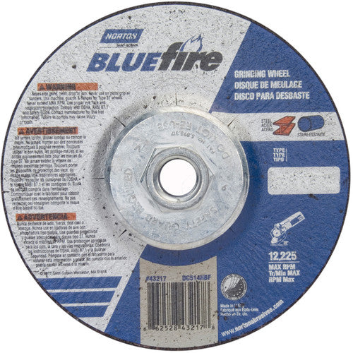 ‎5 × 1/4 × 5/8 - 11″ BlueFire Grinding Wheel ZA 24 S Type 27 - Americas Industrial Supply