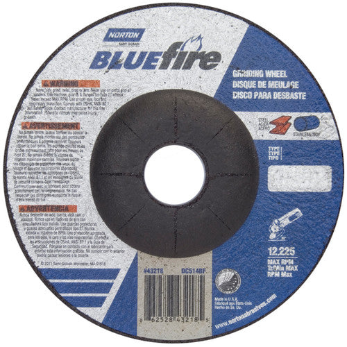5 × 1/4 × 7/8″ BlueFire Grinding Wheel ZA 24 S Type 27 - Americas Industrial Supply