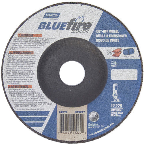 5 × 1/16 × 7/8″ BlueFire RightCut Cutting Wheel A 36 Q Type 27/42 - Americas Industrial Supply