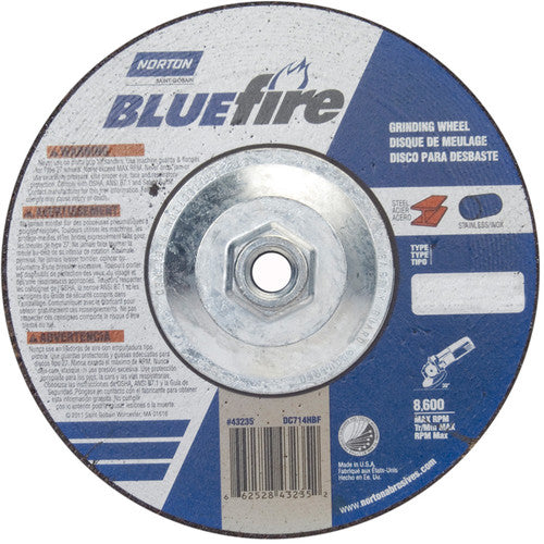 ‎7 × 1/4 × 5/8 - 11″ BlueFire Grinding Wheel ZA 24 S Type 27 - Americas Industrial Supply