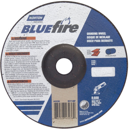 7 × 1/4 × 7/8″ BlueFire Grinding Wheel ZA 24 S Type 27 - Americas Industrial Supply