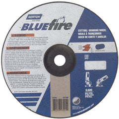 9″ × 1/8″ × 7/8″ BlueFire Non-Woven Depressed Center Wheel Type 27 Zirconia Alumina / Aluminum Oxide - Americas Industrial Supply