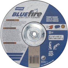 9″ × 1/4″ × 5/8″ BlueFire Non-Woven Depressed Center Wheel Type 27 Zirconia Alumina / Aluminum Oxide - Americas Industrial Supply