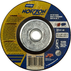 ‎4-1/2″ × 1/8″ × 5/8″-11 NorZon Plus Non-Woven Depressed Center Wheel Type 27 - Americas Industrial Supply