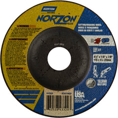 ‎4-1/2″ × 1/8″ × 7/8″ NorZon Plus Non-Woven Depressed Center Wheel Type 27 - Americas Industrial Supply