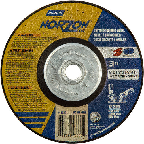 5″ × 1/8″ × 5/8″ NorZon Plus Non-Woven Depressed Center Wheel Type 27 - Americas Industrial Supply