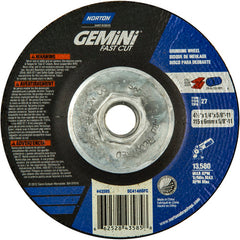 ‎4-1/2 × 1/4 × 5/8 - 11″ Gemini Fast Cut Grinding Wheel A 24 N BDA Type 27 - Americas Industrial Supply