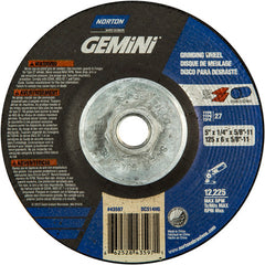 ‎5 × 1/4 × 5/8 - 11″ Gemini Grinding Wheel A 24 S BDA Type 27 - Americas Industrial Supply
