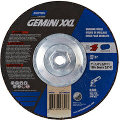 ‎7″ × 1/4″ × 5/8″-11 Gemini Depressed Center Wheel Type 27 Aluminum Oxide - Americas Industrial Supply