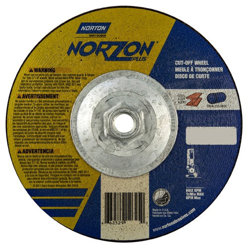 ‎7″ × 1/8″ × 5/8″-11 NorZon Plus Non-Woven Depressed Center Wheel Type 27 - Americas Industrial Supply