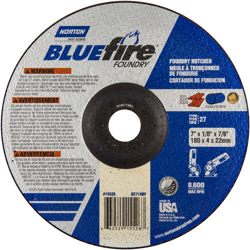 7″ × 1/8″ × 7/8″ BlueFire Non-Woven Depressed Center Wheel Type 27 24 Grit - Americas Industrial Supply