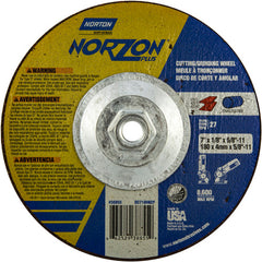 7″ × 1/8″ × 5/8″ NorZon Plus Non-Woven Depressed Center Wheel Type 27 - Americas Industrial Supply