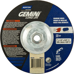 ‎7 × 1/4 × 5/8 - 11″ Gemini Long Life Grinding Wheel A 24 S Type 27 - Americas Industrial Supply