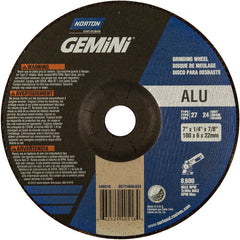 7″ × 1/4″ × 7/8″ Gemini Non-Woven Depressed Center Wheel Type 27 24 Grit Aluminum Oxide - Americas Industrial Supply