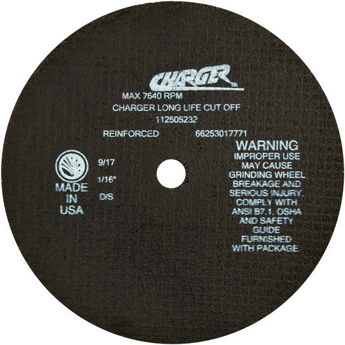8″ × 1/16″ × 5/8″ Cut-Off Wheel Type 01 Straight 60 Grit Zirconia Alumina/Aluminum Oxide - Americas Industrial Supply