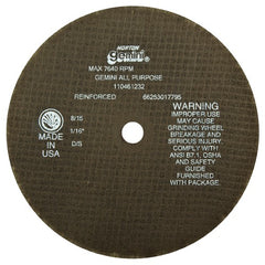 8″ × 0.060″ × 5/8″ Gemini Circular Saw Cut-Off Wheel Type 01 Straight 36 Grit Aluminum Oxide - Americas Industrial Supply