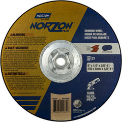 9″ × 1/4″ × 5/8″ NorZon Plus Non-Woven Depressed Center Wheel Type 27 - Americas Industrial Supply