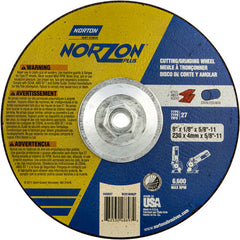 9″ × 1/8″ × 5/8″ NorZon Plus Non-Woven Depressed Center Wheel Type 27 - Americas Industrial Supply