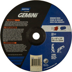 9″ × 1/8″ × 7/8″ Gemini Non-Woven Depressed Center Wheel Type 27 24 Grit Aluminum Oxide - Americas Industrial Supply
