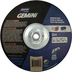 9″ × 1/4″ × 5/8″ Gemini Non-Woven Depressed Center Wheel Type 28 Saucer - Americas Industrial Supply