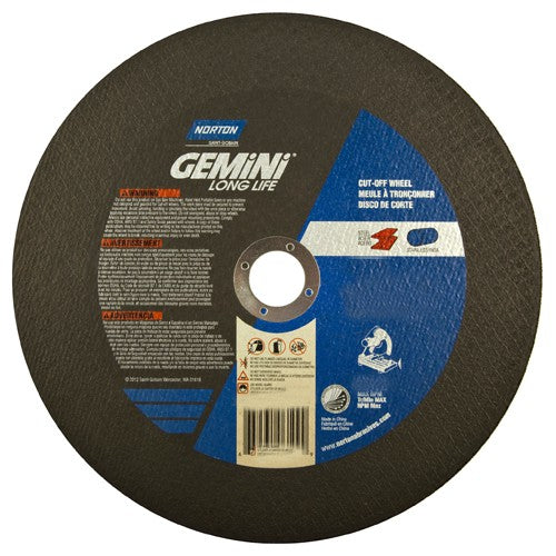 10″ × 7/64″ × 1″ Gemini Chopsaw Type 01 Straight Cut-Off Wheel Aluminum Oxide - Americas Industrial Supply