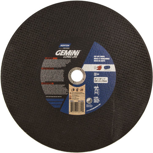 14″ × 1/8″ × 1″ Gemini Stationary Saw Cut-Off Wheel Aluminum Oxide - Americas Industrial Supply