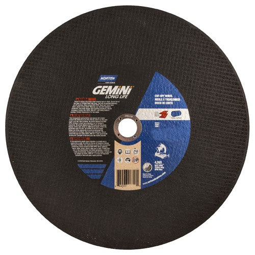 14 × 3/32 × 1″ Gemini Long Life Chop Saw Cut-Off Wheel A 36 P Type 01/41 - Americas Industrial Supply