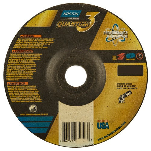 6″ × 1/4″ × 7/8″ - T27 - Quantum 3 Depressed Center Wheel - Americas Industrial Supply