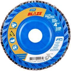 ‎4-1/2 × 7/8″ Blaze Plastic Flat Flap Disc Type 27 40 Grit R980P Premium Ceramic Alumina - Americas Industrial Supply