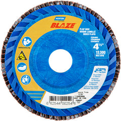 ‎4-1/2 × 7/8″ Blaze Plastic Flat Flap Disc Type 27 60 Grit R980P Premium Ceramic Alumina - Americas Industrial Supply