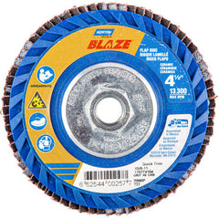 ‎4-1/2 × 5/8 - 11″ Blaze Plastic Flat Flap Disc Type 27 40 Grit R980P Premium Ceramic Alumina - Americas Industrial Supply