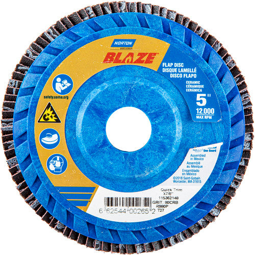 5″ × 1/4″ × 7/8″ SG Blaze R980P Flap Disc Type 27 Flat 80 Grit - Americas Industrial Supply