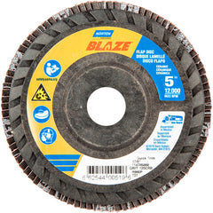 5 × 7/8″ Blaze Plastic Flat Flap Disc Type 27 120 Grit R980P Premium Ceramic Alumina - Americas Industrial Supply
