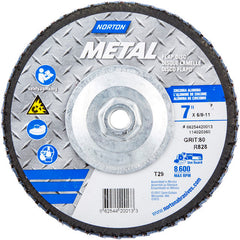 ‎7 × 5/8 - 11″ Metal Fiberglass Conical Flap Disc Type 29 80 Grit R828T Zirconia Alumina - Americas Industrial Supply