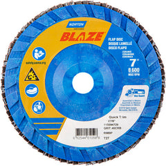 7 × 7/8″ Blaze Plastic Flat Flap Disc Type 27 40 Grit R980P Premium Ceramic Alumina - Americas Industrial Supply