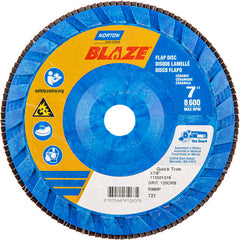 7 × 7/8″ Blaze Plastic Flat Flap Disc Type 27 120 Grit R980P Premium Ceramic Alumina - Americas Industrial Supply