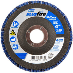 ‎4-1/2 × 7/8″ BlueFire Fiberglass Conical Flap Disc Type 29 P60 Grit R884P Ceramic Alumina - Americas Industrial Supply