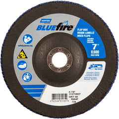 7″ × 1/4″ × 7/8″ NorZon BlueFire R884 Flap Disc Type 29 Conical 60 Grit - Americas Industrial Supply