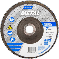 7″ × 1/4″ × 7/8″ Metal Flap Disc Type 27 Flat 80 Grit Zirconia Alumina - Americas Industrial Supply