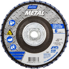 6″ × 1/4″ × 5/8″ Metal Flap Disc Type 27 Flat 40 Grit Zirconia Alumina - Americas Industrial Supply